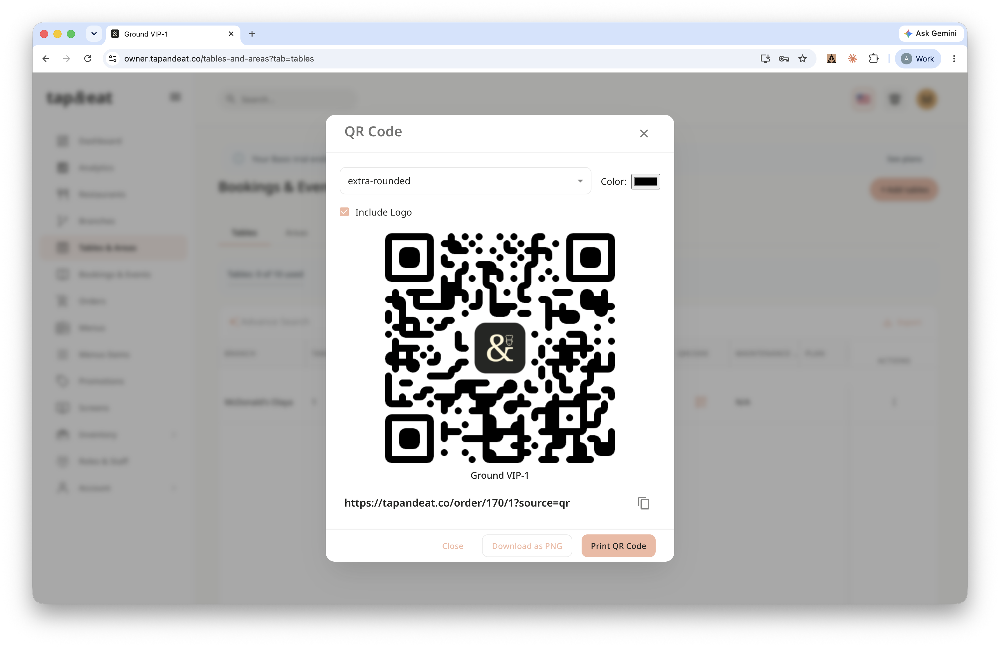 Printing table QR codes | طباعة رموز QR للطاولات