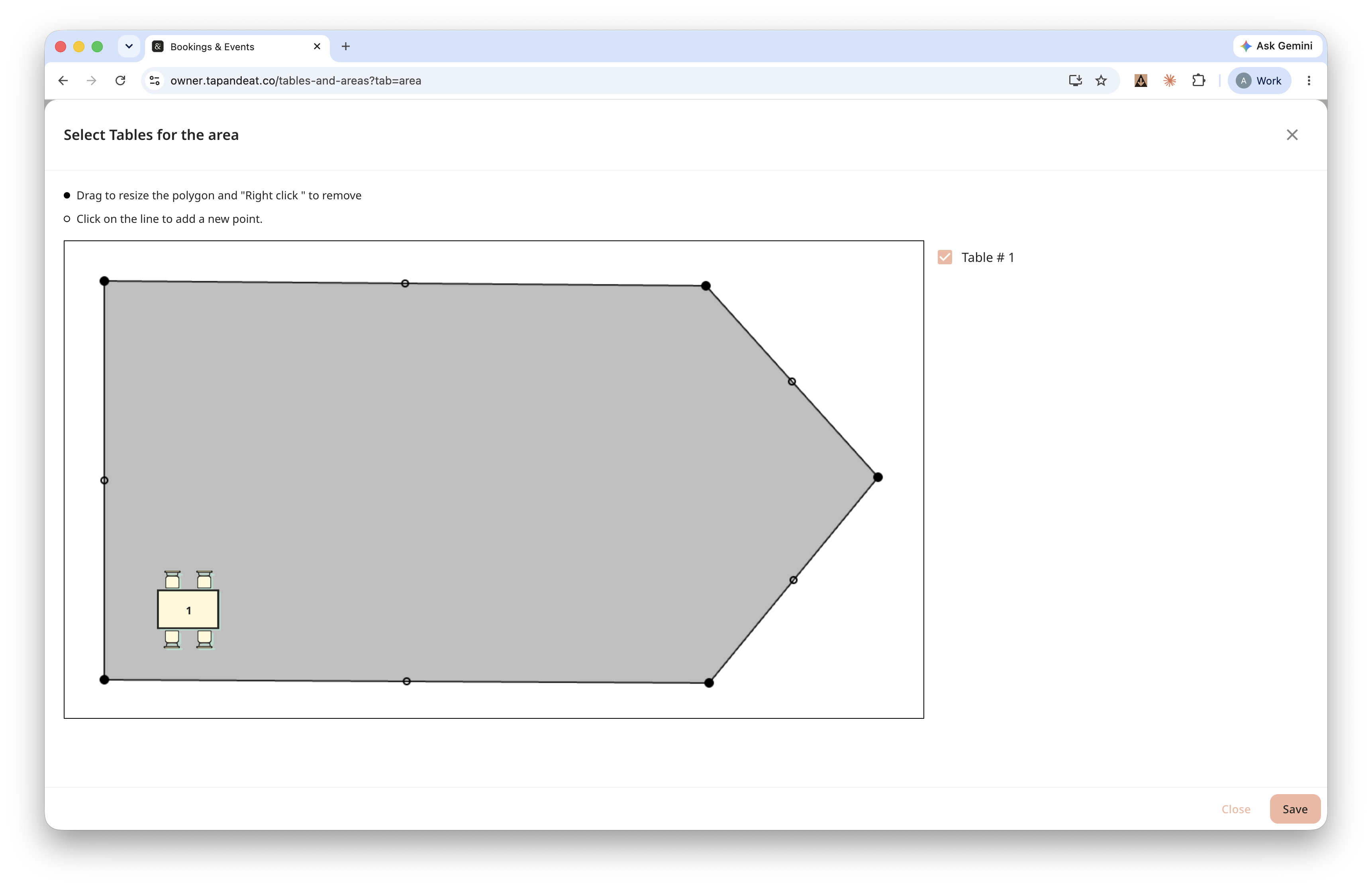 Placing the table on the floor plan | تحديد موضع الطاولة على المخطط